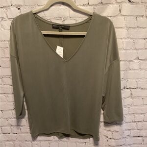 NWT White House Black Market Olive 3/4 Length Shirt